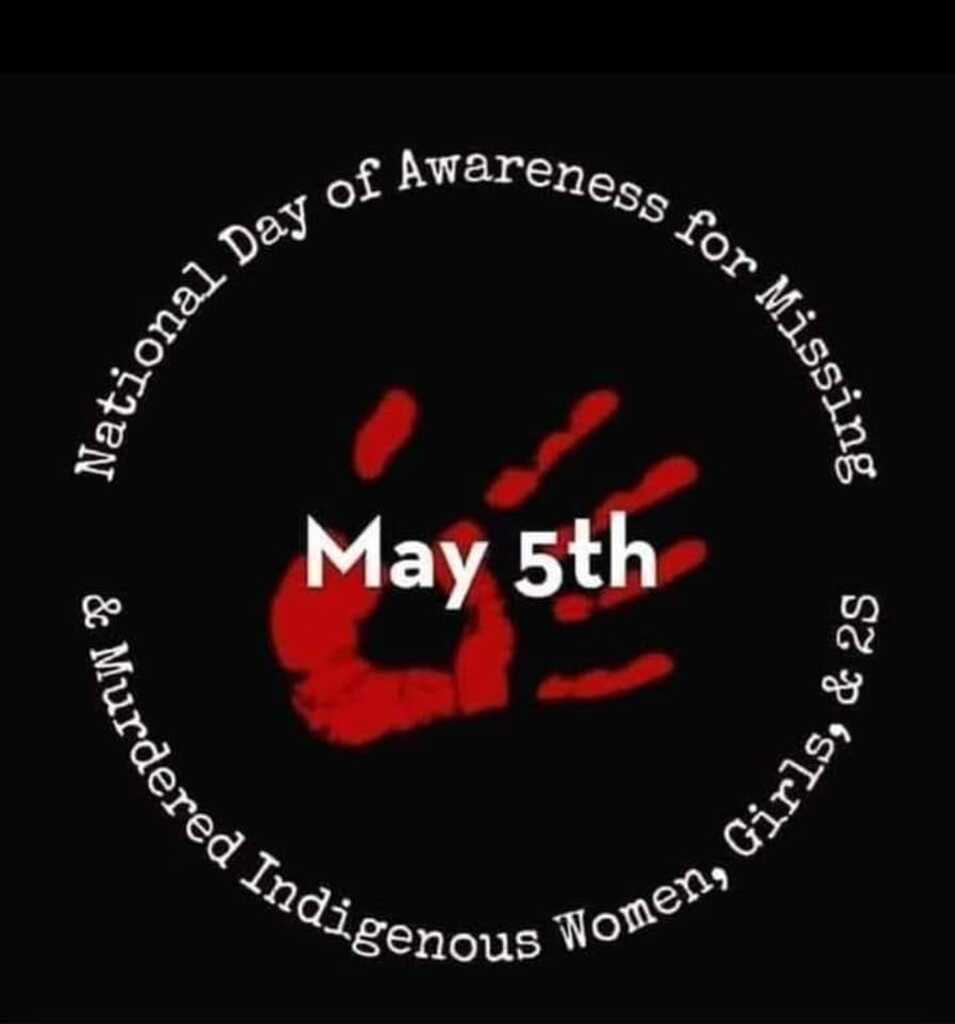 AI caption: national day awareness for missing indigenous women, ojibwe, black and white