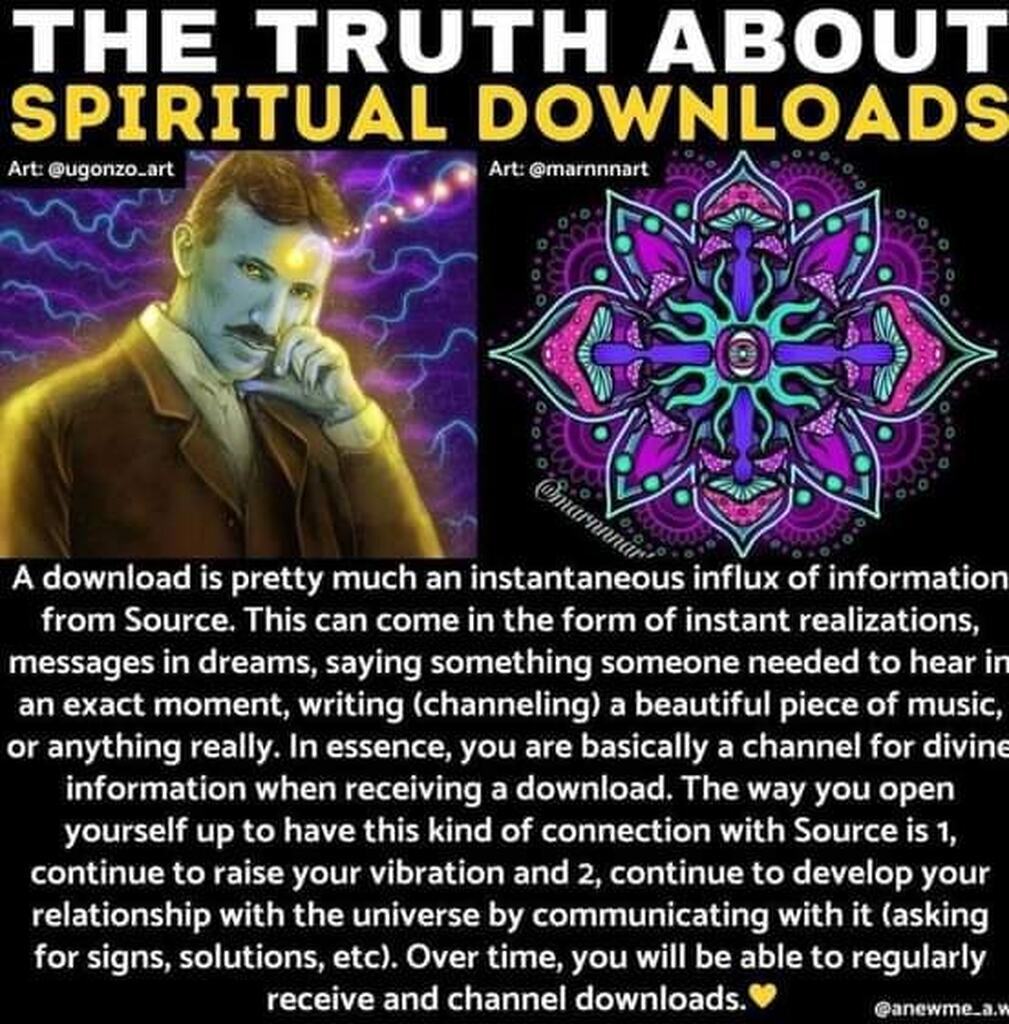 AI caption: the truth about spiritual downloads, a poster