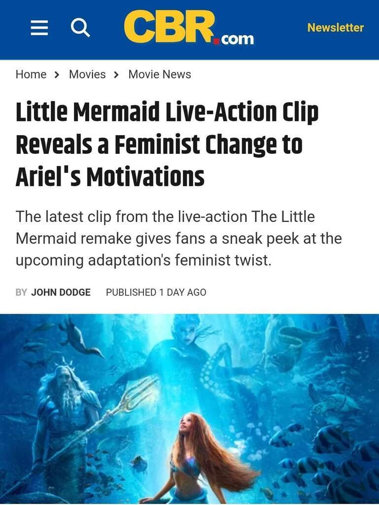 AI caption: the little mermaid live action clip reveals a feminist change in ariel's motivations, ad