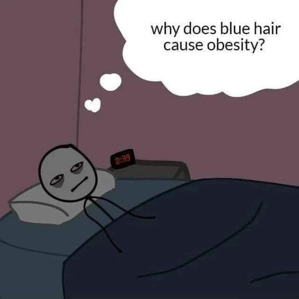 AI caption: why does blue hair cause obesity?, comic