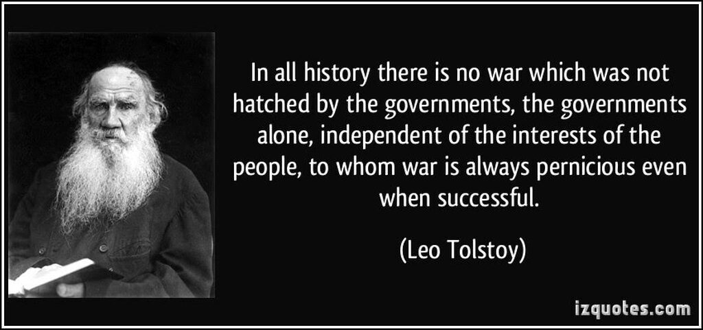 AI caption: leo toyotomi quote in all history there was no war that was hatched by the governments, the governments were independent of the, portrait