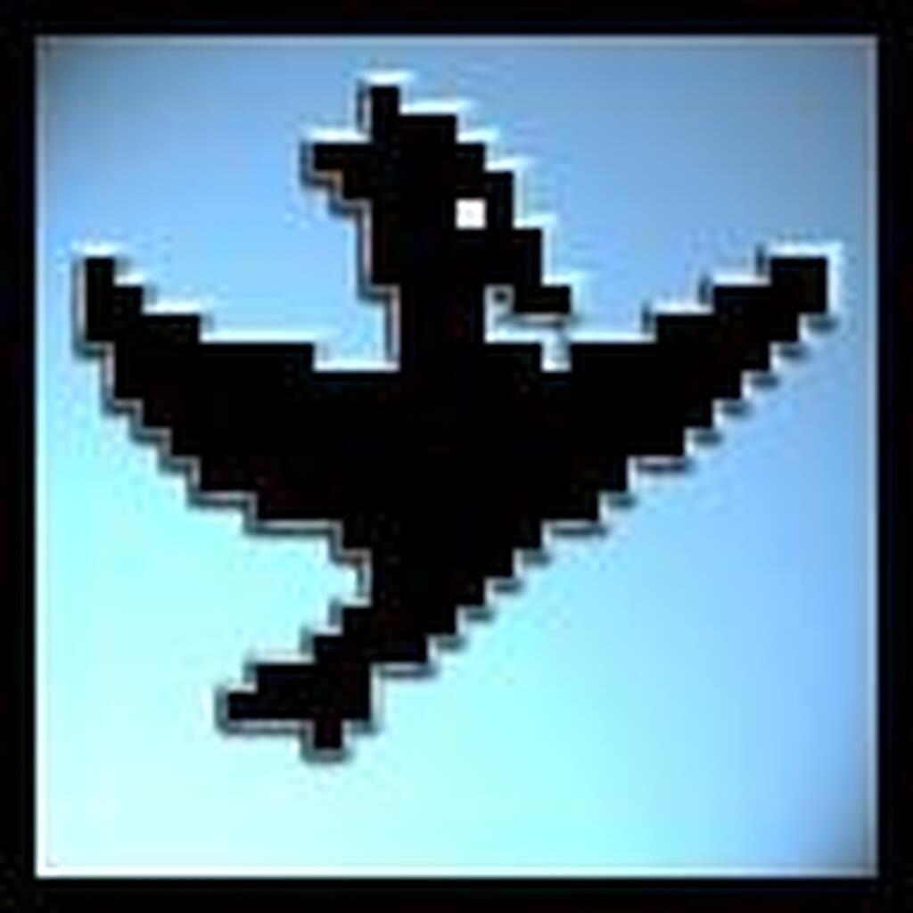 AI caption: profile picture for pixel bird, pixelated