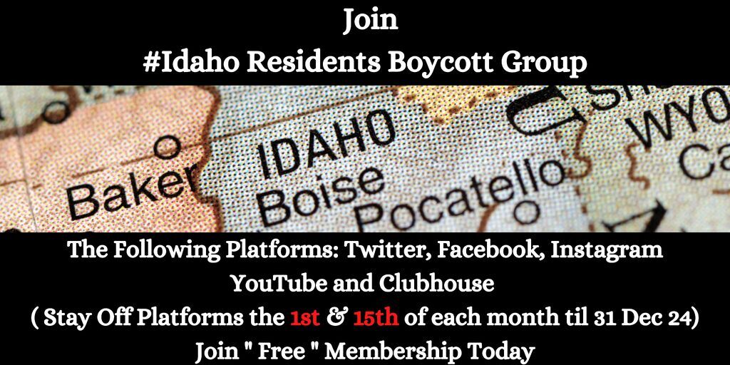 AI caption: idaho residents boycott group, poster