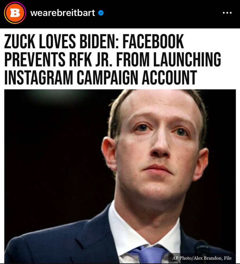 AI caption: facebook's zuck loves biden, a news article