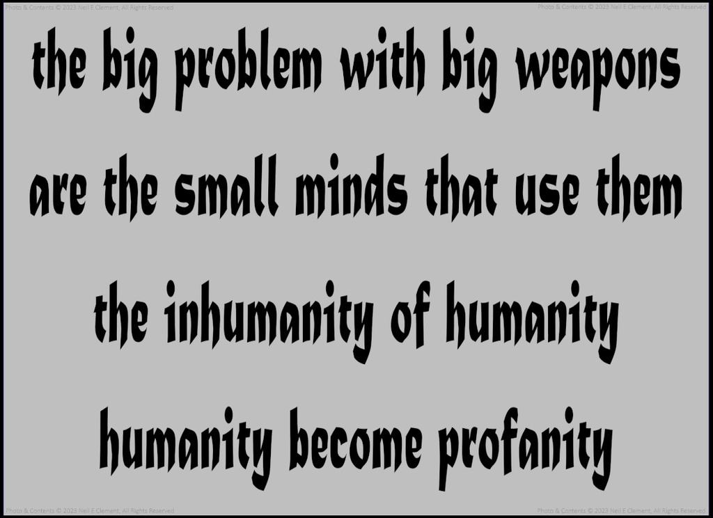 AI caption: the big problem with big weapons are the small minds that use them, black and white