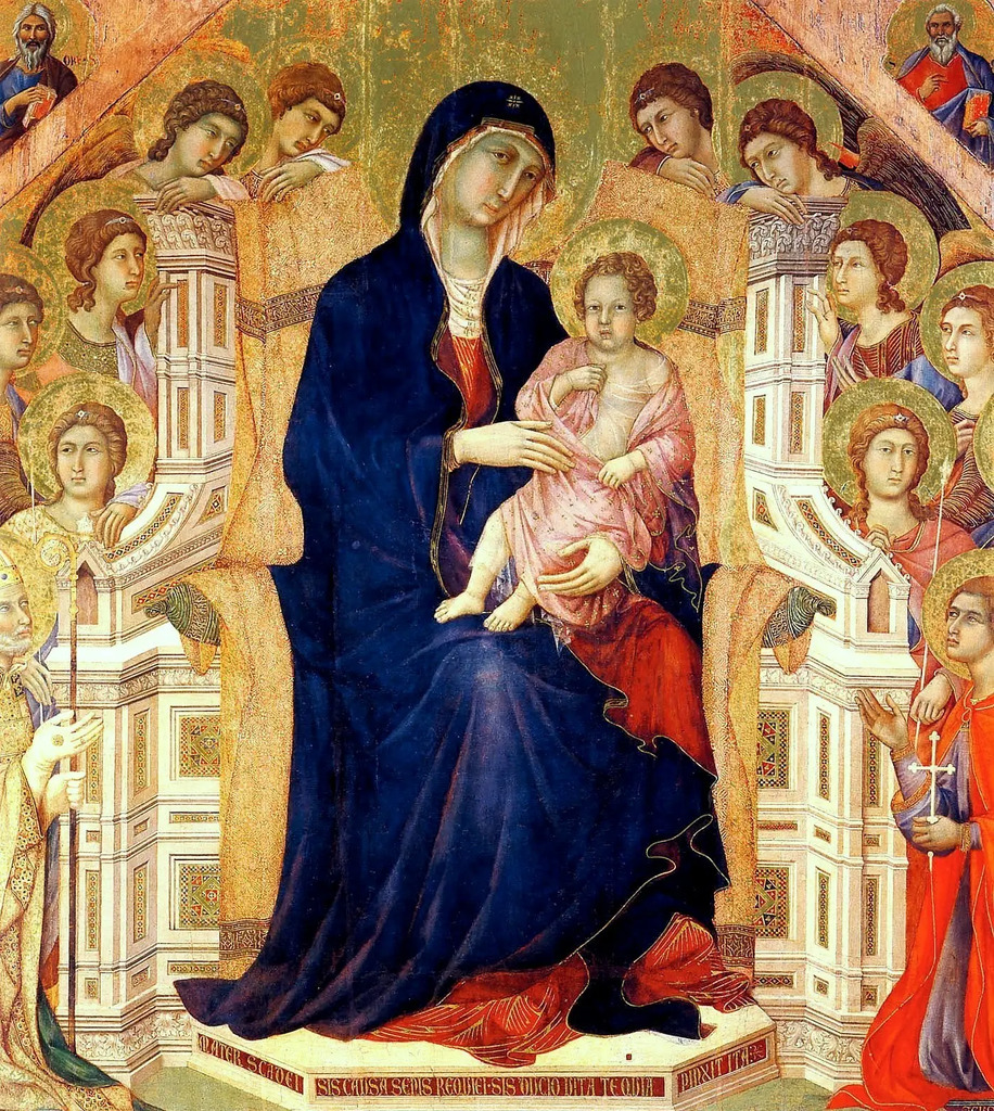 AI caption: the madonna and child with angels, renaissance