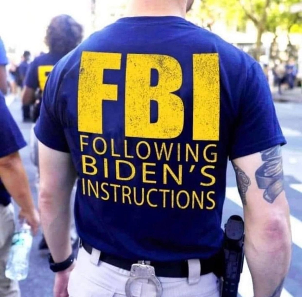 AI caption: fbi following biden's instructions, black and white