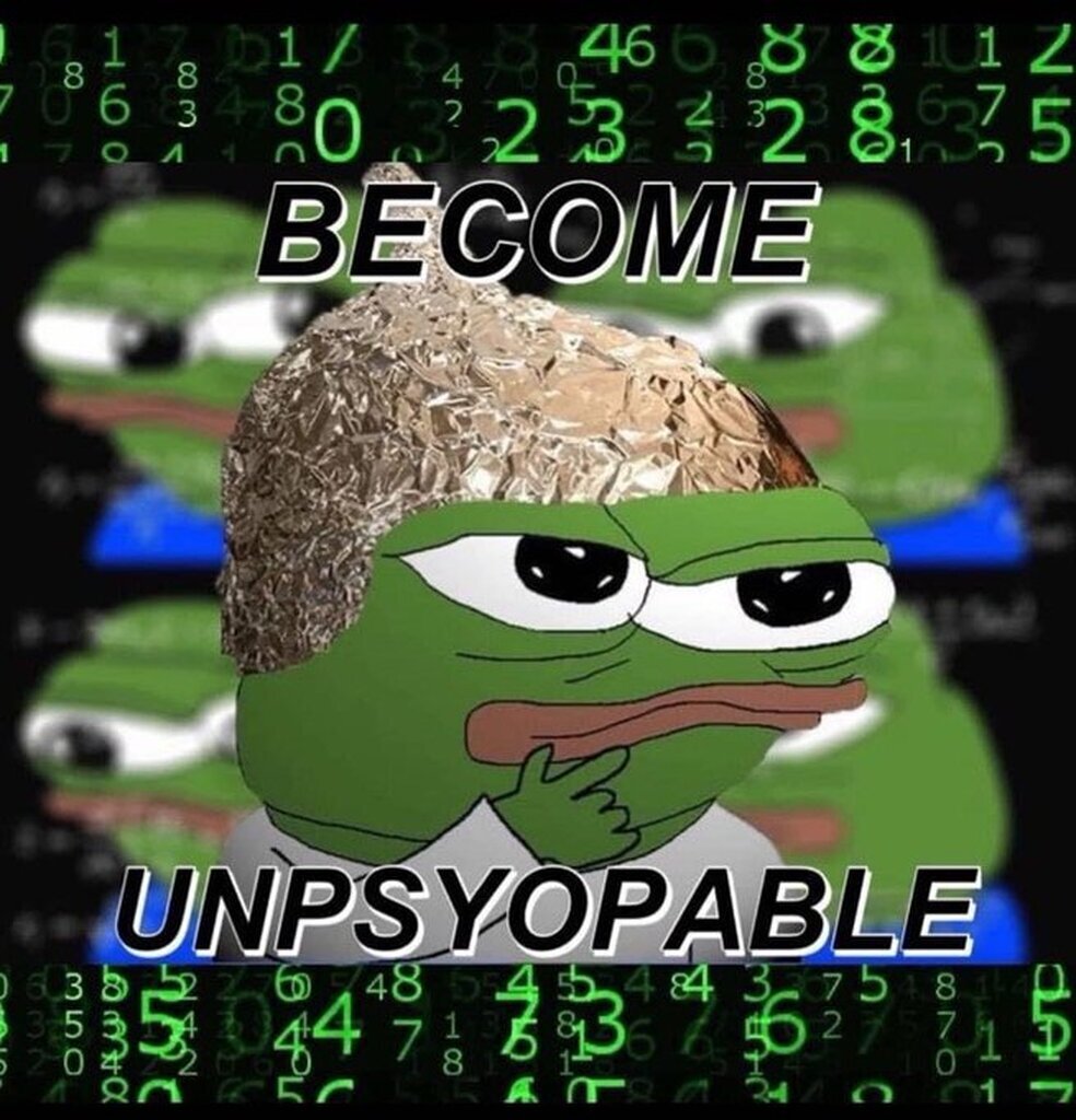 AI caption: a frog with the words become unspooable, meme