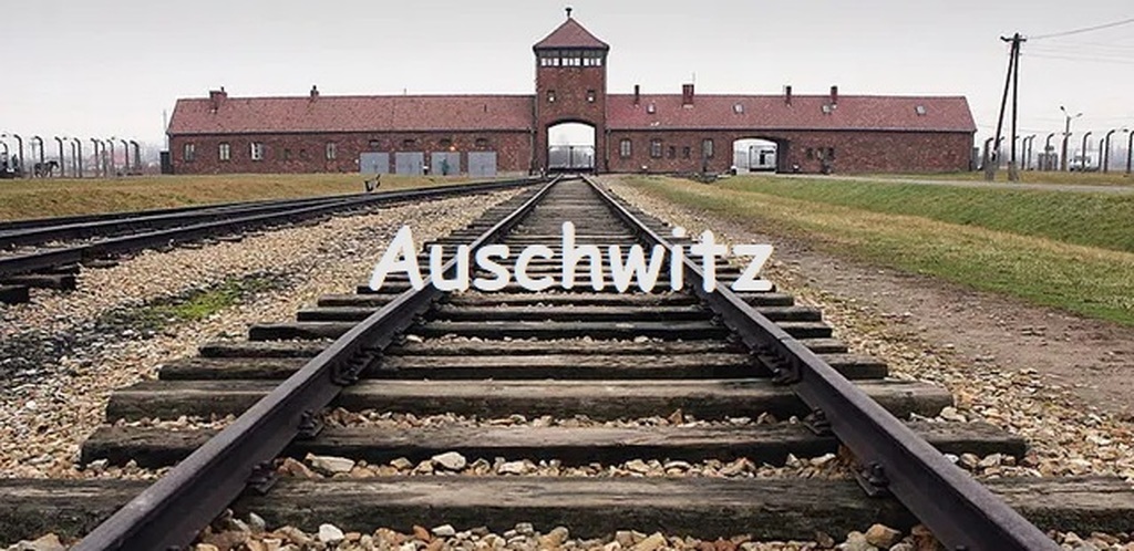 AI caption: a train tracks leading to the auschwitz concentration camp, black and white