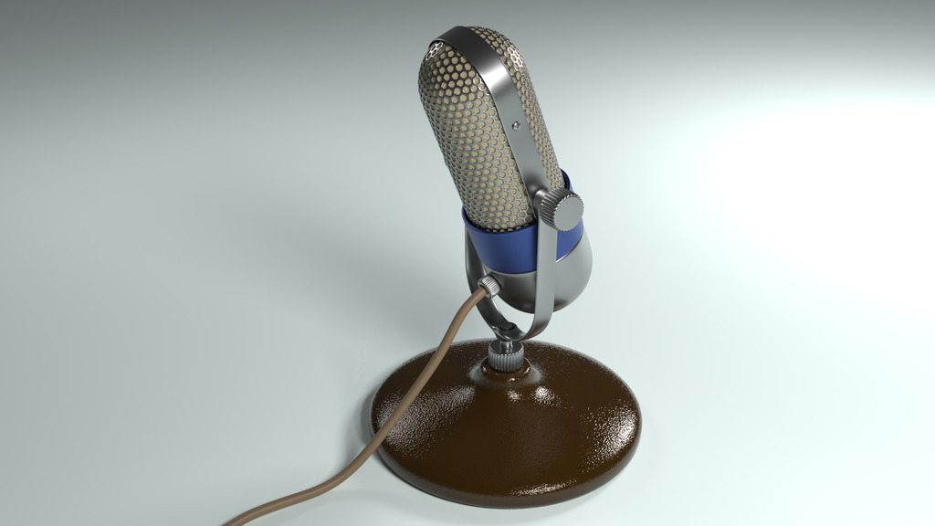 AI caption: a microphone on a table with a cord, vintage a microphone is shown on a white background