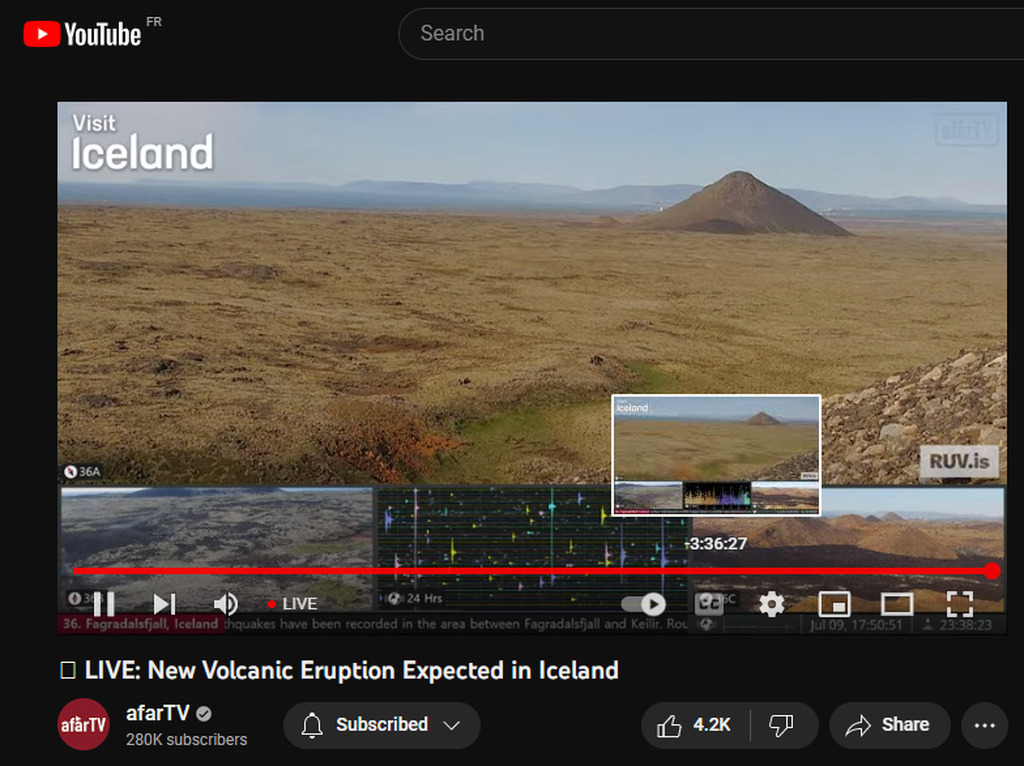 AI caption: youtube video showing a view of iceland, a video screen shot