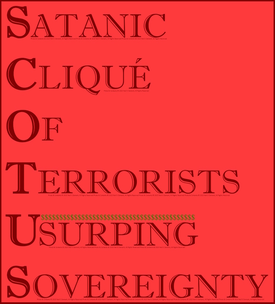 AI caption: satanic clique of terrorists using sovereignty, black and white